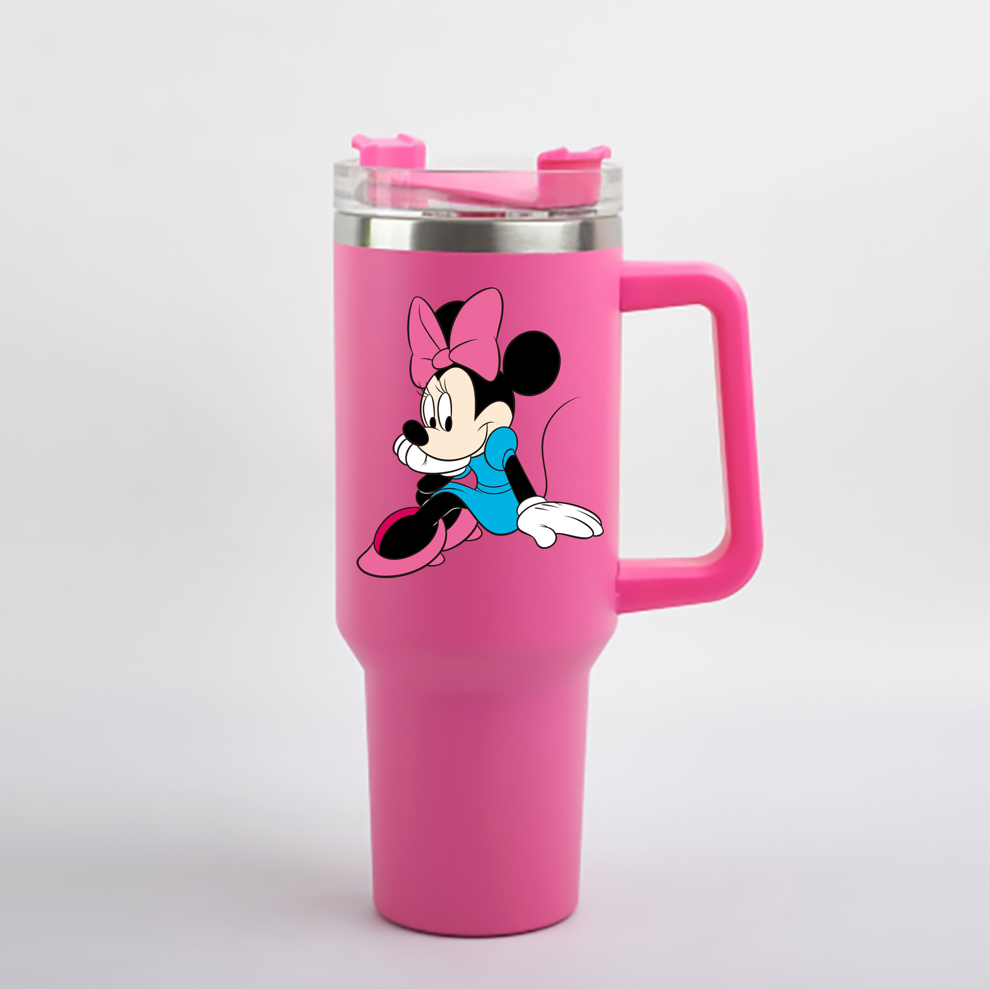 （画像用） ミッキーマウス Mickey Mouse 1200mL車用タンブラー - クリスタルステッカー（プラスチックストロー付き）